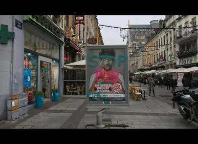 Action anti-pub à Lille : un panneau tagué, deux militants interpellés