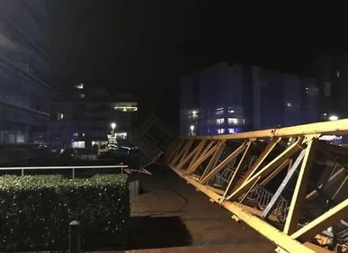 Vents violents : une grue s'effondre sur un immeuble en Belgique,...