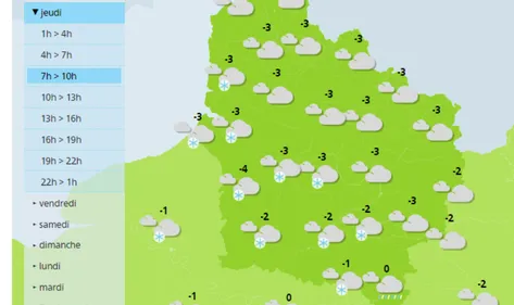 Risque de neige et de verglas jeudi matin en Picardie