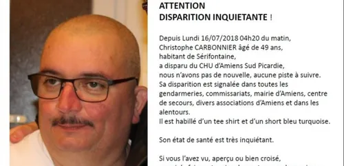 Un homme, hospitalisé à Amiens, a disparu depuis lundi