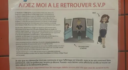 Elle craque sur un garçon dans le métro lillois et lance un avis de...
