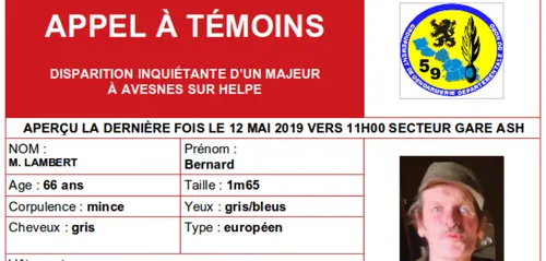 Avesnois : un homme de 66 ans porté disparu depuis dimanche