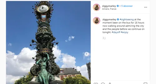 Quand le fils de Bob Marley partage une photo de la ville d'Amiens...