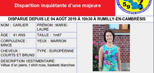Rumilly-en-Cambrésis : disparition inquiétante d'une femme de 41 ans