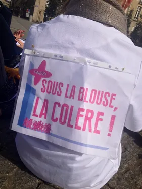 Les personnels de sant&eacute; dans les rues bretonnes hier