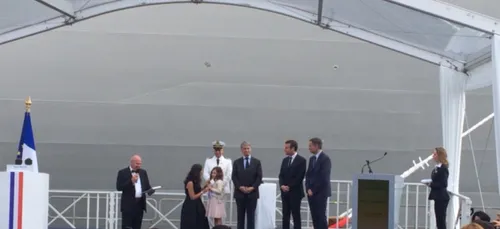 Emmanuel Macron &agrave; l'inauguration du Meraviglia &agrave; STX...