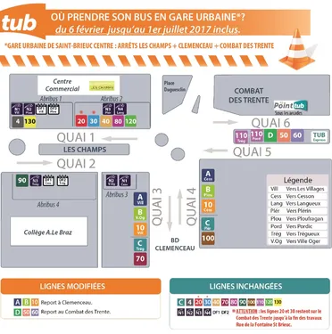 Travaux à la gare urbaine de Saint-Brieuc : les TUB s'adaptent