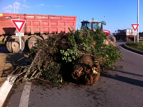 Quimper : les producteurs de lait dans la rue