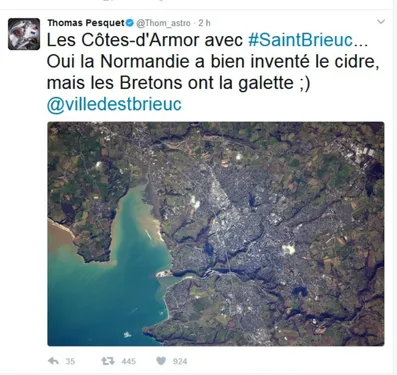 Saint-Brieuc mise à l'honneur par Thomas Pesquet