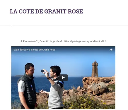 Nouvelle vidéo à Ploumanac'h pour Evan de Bretagne