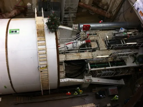 Rennes : De la poussière sur le chantier du métro, station Cleunay