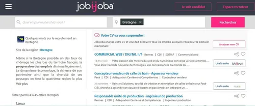 367 000 offres d'emplois en Bretagne en 2017