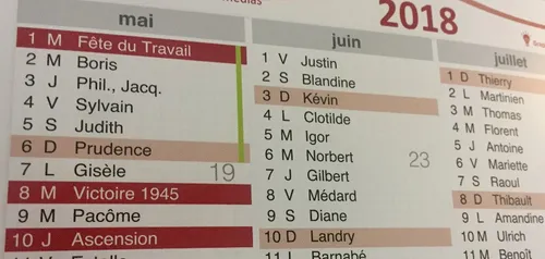 Calendrier 2018 : posez vos jours de congés et RTT !