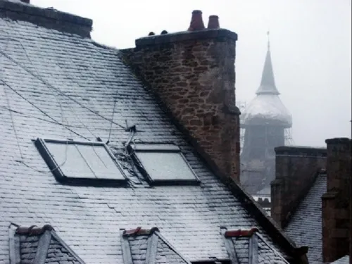 Il neige ce matin  sur le nord Bretagne
