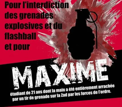 Manifestation en soutien à Maxime, et contre l'usage des grenades...