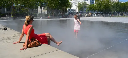 Lorient : le miroir d'eau pour se rafraîchir