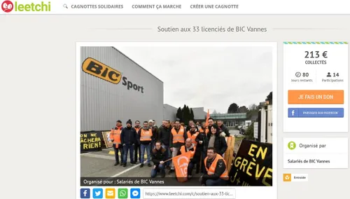 Vannes : une cagnotte solidaire pour les salariés de Bic