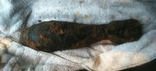 Un obus de mortier ramené à Waldeck !