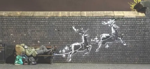 L'image du jour : Banksy alerte sur la situation des SDF avec sa...