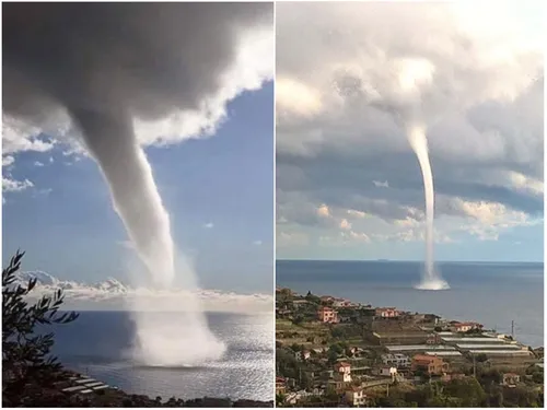 D’impressionnantes trombes marines sur la Côte d’Azur