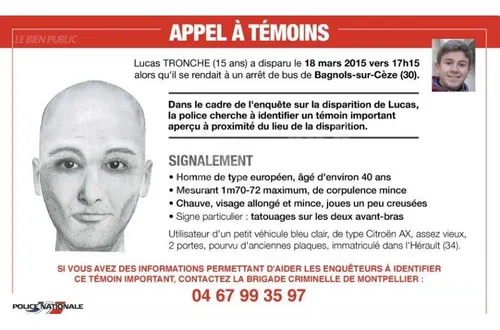 Disparition de Lucas Tronche : le témoin recherché enfin retrouvé