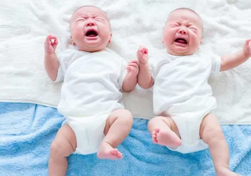 Elle donne naissance à des jumeaux à 11 semaines d'intervalle