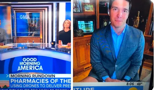 Un journaliste américain présente un live de chez lui… sans pantalon