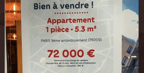 Un appartement de 5,3m² en vente à 72 000€ à Paris